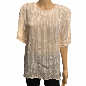 Vintage Emily Reger 100% Silk Textured Blouse